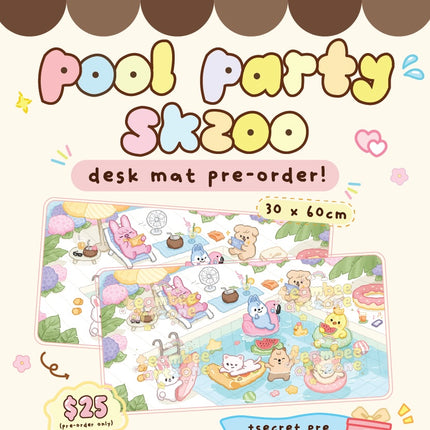 [PRE-ORDER] Pool Party Skzoo Desk Mat by @teambee.artzone