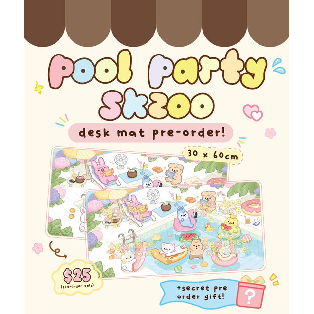 [PRE-ORDER] Pool Party Skzoo Desk Mat by @teambee.artzone